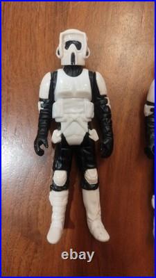 2 Vintage Star Wars Biker Scouts. Lili Ledy Short Mask No Repros Complete