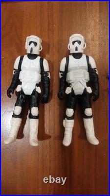 2 Vintage Star Wars Biker Scouts. Lili Ledy Short Mask No Repros Complete