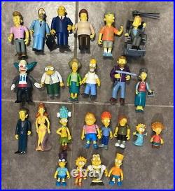 2003 Simpsons Playmates Lot World Of Springfield Play Sets 24 Figures READ