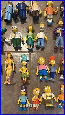 2003 Simpsons Playmates Lot World Of Springfield Play Sets 24 Figures READ