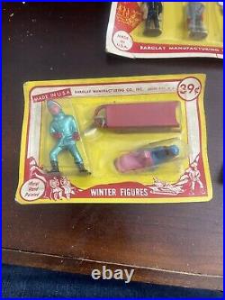 3 Sets Vtg Barclay Lead Figures in Original Package MOC Winter, Little People