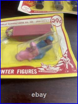 3 Sets Vtg Barclay Lead Figures in Original Package MOC Winter, Little People