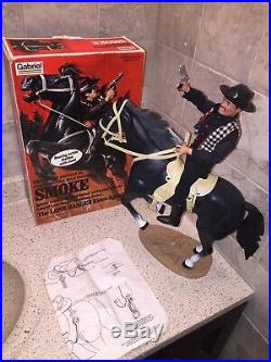 3 Vintage Gabriel Lone Ranger Figures & Horses With Box Tonto Butch Silver Smoke