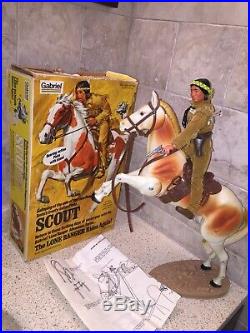 3 Vintage Gabriel Lone Ranger Figures & Horses With Box Tonto Butch Silver Smoke