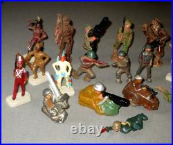 32-vintage Lead Metal Toy Soldier Figures-ww1 Ww2-composition Barclay Manoil Lot