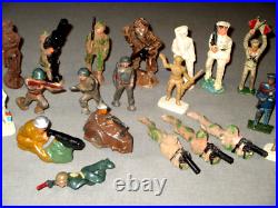 32-vintage Lead Metal Toy Soldier Figures-ww1 Ww2-composition Barclay Manoil Lot