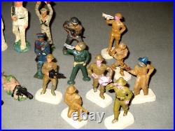 32-vintage Lead Metal Toy Soldier Figures-ww1 Ww2-composition Barclay Manoil Lot