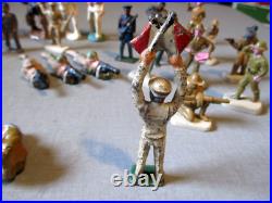 32-vintage Lead Metal Toy Soldier Figures-ww1 Ww2-composition Barclay Manoil Lot