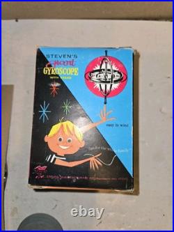 4 Toys, 1920s Wood Pulp Jack In The Box Germany, Stevens Gyroscope, Springer Slinky