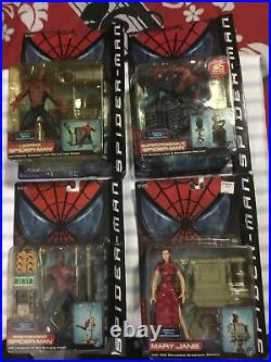 4 Vintage Toy Biz Marvel Spider-Man figure Peter Parker Figures 3 & 1 Mary Jane