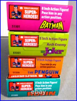 4-mego Dc-super Heroes 50th Anniv-action Figures-batman, Penguin, Joker-robin-nrfb