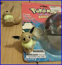 5 DIFFERENT Eevee Evolutions RARE Pokemon TOMY Pokeball Keychain Figure Toy Lot