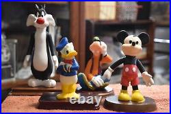 5! Vintage Cartoon Character Vinyl Figure Collection! Mounted Oak! Sale/shipped