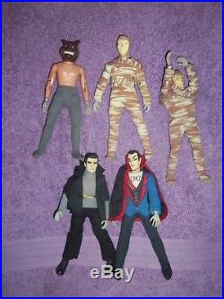 5 Vintage Mego Mad Monster toy lot Frankenstein Wolfman Dracula 2 Mummy figures