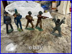 5 Vtg Metal Figures Farmer, Marine, Scarecrow, 2 Solders 5 Vtg Metal Figures Farmer, Marine, Scarecrow, 2 Solders