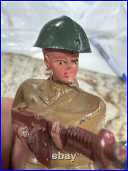 5 Vtg Metal Figures Farmer, Marine, Scarecrow, 2 Solders 5 Vtg Metal Figures Farmer, Marine, Scarecrow, 2 Solders