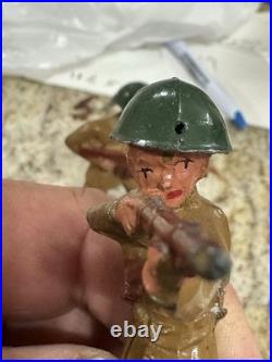 5 Vtg Metal Figures Farmer, Marine, Scarecrow, 2 Solders 5 Vtg Metal Figures Farmer, Marine, Scarecrow, 2 Solders