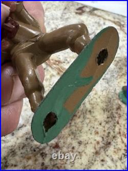 5 Vtg Metal Figures Farmer, Marine, Scarecrow, 2 Solders