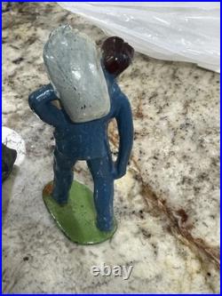 5 Vtg Metal Figures Farmer, Marine, Scarecrow, 2 Solders 5 Vtg Metal Figures Farmer, Marine, Scarecrow, 2 Solders