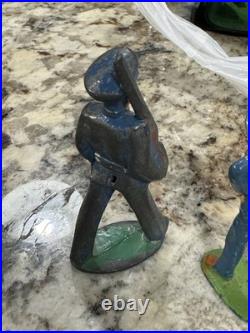 5 Vtg Metal Figures Farmer, Marine, Scarecrow, 2 Solders