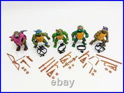 5 Vtg Teenage Mutant Ninja Turtles 90s Figures 4 turtles and splinter complete