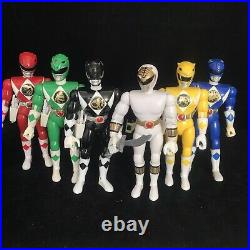 6 Vintage Bandai Power Rangers 9 Action Figures Toy Bundle RARE & Blaster 1993