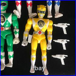 6 Vintage Bandai Power Rangers 9 Action Figures Toy Bundle RARE & Blaster 1993