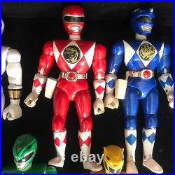 6 Vintage Bandai Power Rangers 9 Action Figures Toy Bundle RARE & Blaster 1993