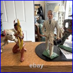 7 vintage cast metal/lead toy figures