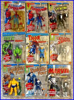 9 Vintage Marvel Super-Heroes Action Figure Lot (1989-1992, Toy Biz) Original
