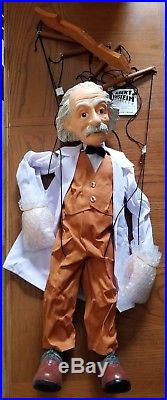 Albert Einstein Huge Marionette Puppet Vintage Figure 26 9 String New, Tag, Box