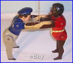 Antique 1888 wrestling figures toy SMS Eber German Sailor & Pacific Islander