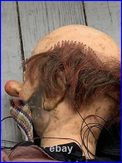 Antique 20 B&b Emmett Kelly Circus Clown Marionette Rubber Head & Hands (19f)