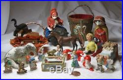 Antique Gnome Elf Christmas Tree Germany Metal Putz Heyde Miniature Rare c1900