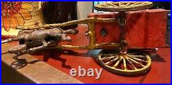 Antique HUBLEY CAST IRON FARM WAGON with Standing Figure