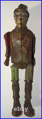 Antique Tin Litho Articulated Soldier Figure Clockwork Toy Parts Repair c1900