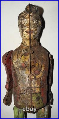 Antique Tin Litho Articulated Soldier Figure Clockwork Toy Parts Repair c1900