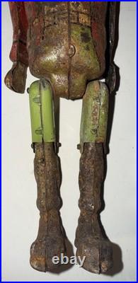 Antique Tin Litho Articulated Soldier Figure Clockwork Toy Parts Repair c1900