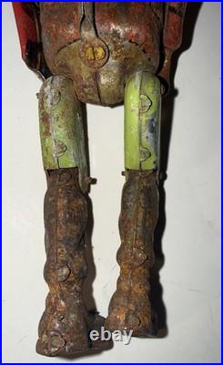 Antique Tin Litho Articulated Soldier Figure Clockwork Toy Parts Repair c1900
