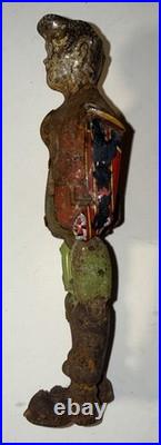 Antique Tin Litho Articulated Soldier Figure Clockwork Toy Parts Repair c1900