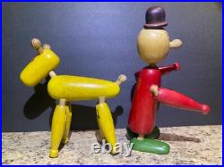 Antique Wooden Toy Figures Jointed Construction Krazy Ike's Style Very Rare. READ