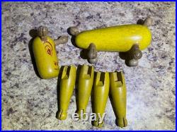 Antique Wooden Toy Figures Jointed Construction Krazy Ike's Style Very Rare. READ