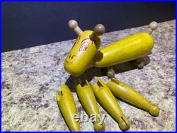 Antique Wooden Toy Figures Jointed Construction Krazy Ike's Style Very Rare. READ