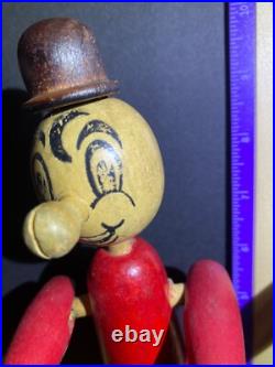 Antique Wooden Toy Figures Jointed Construction Krazy Ike's Style Very Rare. READ