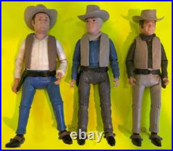 BONANZA All (3) Figures BEN, HOSS & JOE with BOXES and HORSES American Character