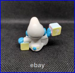 Baby Smurf with Pastel Blocks 20214 Rare Variation Figurine Vintage Toy Lot E 1