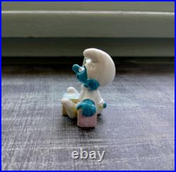 Baby Smurf with Pastel Blocks 20214 Rare Variation Figurine Vintage Toy Lot E 1