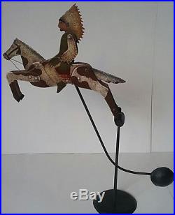 Balance Pendulum Rocking Figure Hand Crafted Metal Indian Horse Western Cowboy
