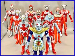 Bandai Japan Vintage Ultraman Soft Vinyl Figure 1980s Ultraman family Set of 10