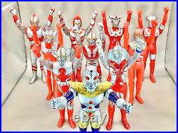 Bandai Japan Vintage Ultraman Soft Vinyl Figure 1980s Ultraman family Set of 10